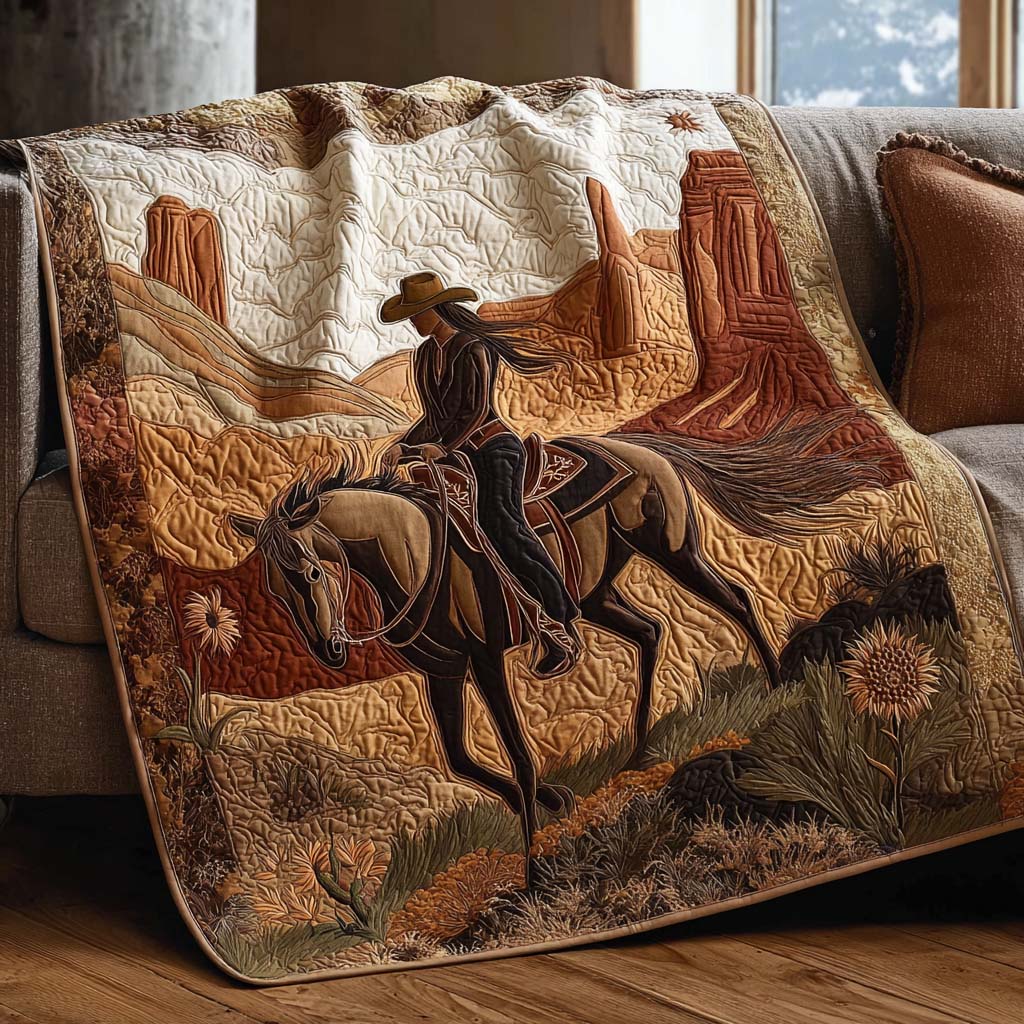 Cowgirl Ride Quilted Blanket NCU0NNT2131