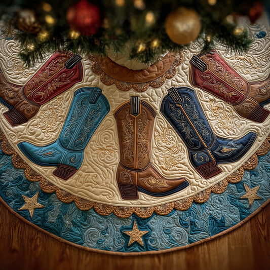 Cowgirl Rodeo Christmas Quilted Tree Skirt NCU0LDH126