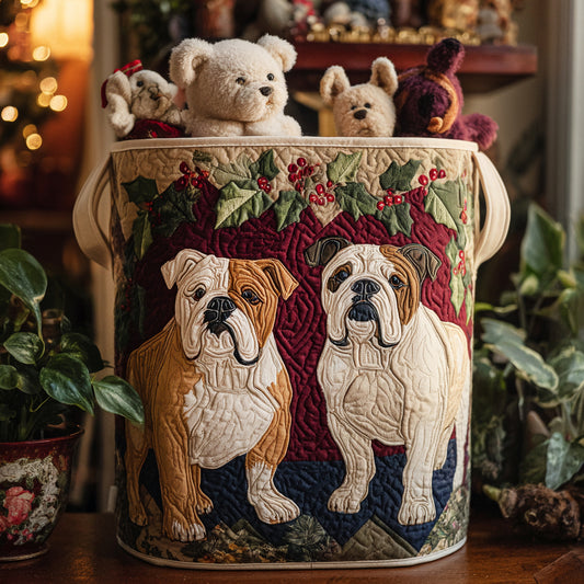 Cozy Bulldog Quilted Laundry Basket NCU0DV1099