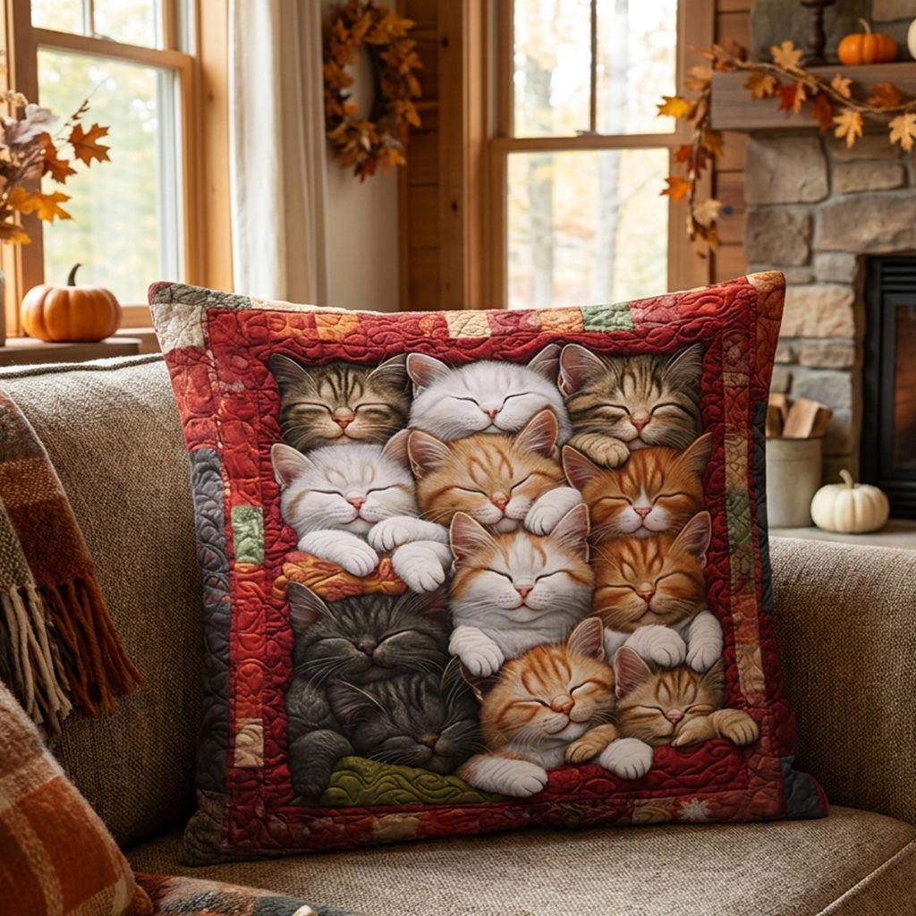 Cozy Whiskers Quilted Pillow Case NCU0PTT1407