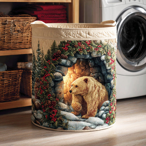 Cozy Bear Haven Quilted Laundry Basket NCU0NTD1031