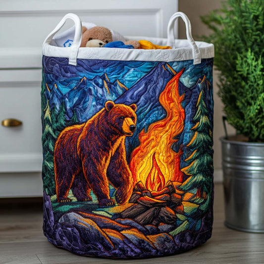 Cozy Bear Nest Quilted Laundry Basket NCU0NNT1212