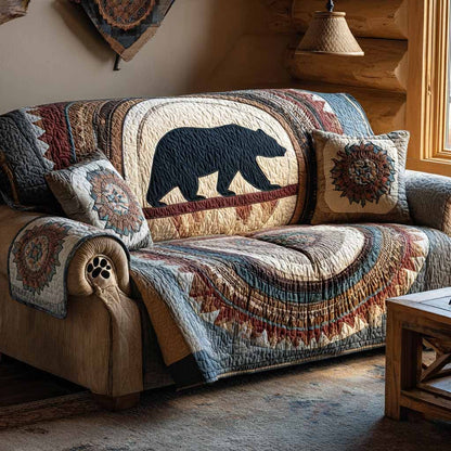 Cozy Bear Quilted Sofa Cover NCU0NXD1492