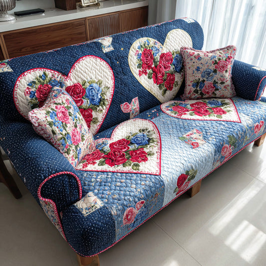Cozy Bloom Quilted Sofa Cover NCU0NTD1242
