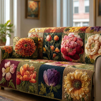 Cozy Blossoms Quilted Sofa Cover NCU0LDH347