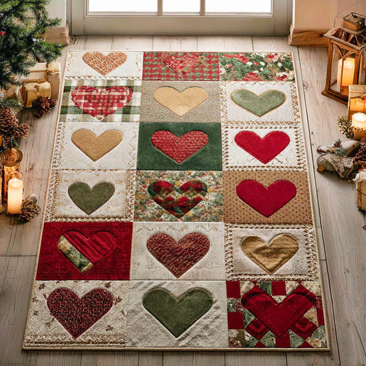 Cozy Cabin Heart Quilt Area Rug NCU0NXD1226