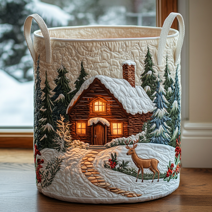 Cozy Cabin Quilted Laundry Basket NCU0DDK1931