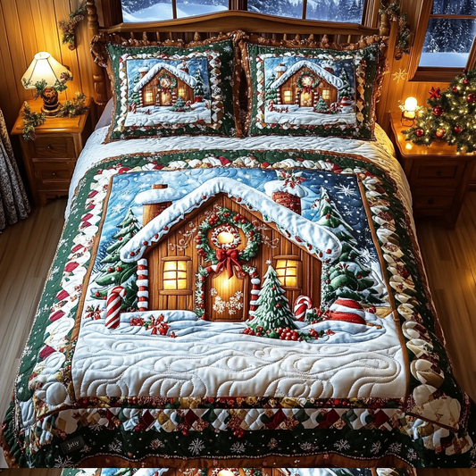 Cozy Cabin Retreat Quilted Bedding Set NCU0DV1736