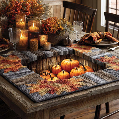Cozy Candlelit Pumpkins Quilted Table Topper NCU0NXD345