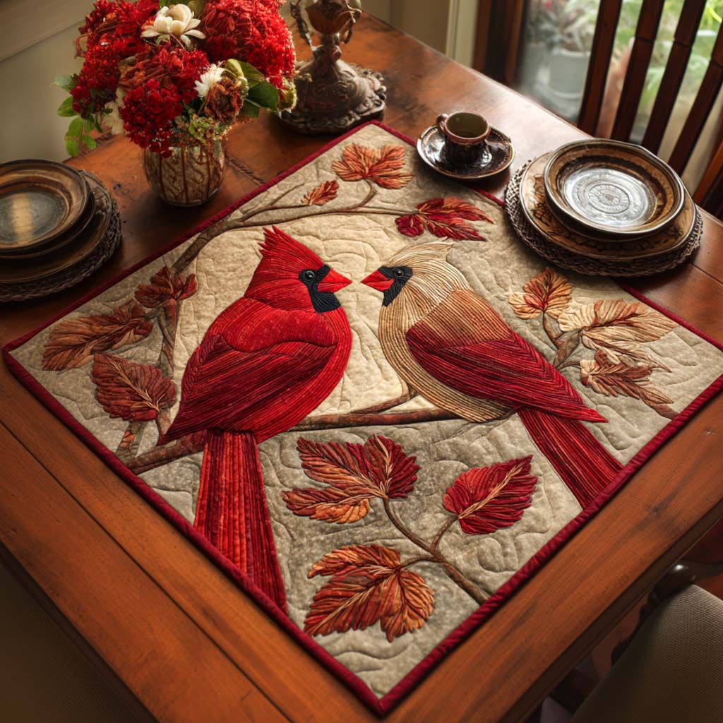 Cozy Cardinals Quilted Table Topper NCU0NNT1163