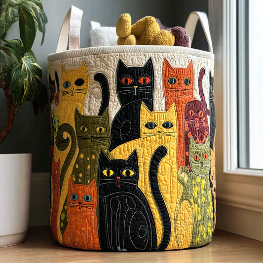 Cat Quilted Laundry Basket NCU0QN019