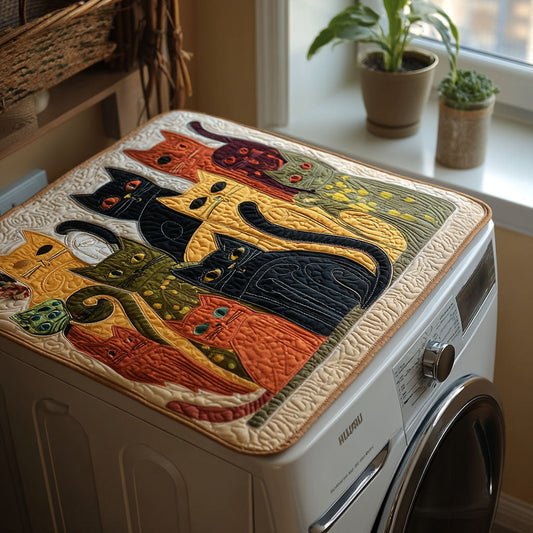 Cozy Cat Carnival Quilted Washer and Dryer Cover NCU0PTT1129