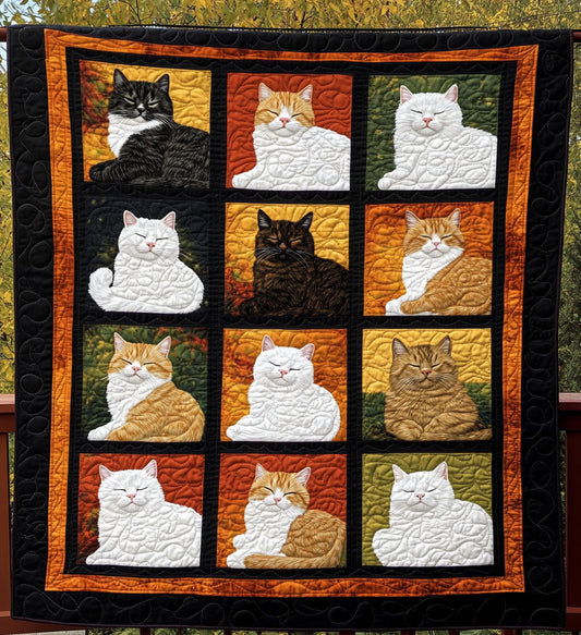 Cozy Cat Christmas Quilted Blanket NCU0PT534