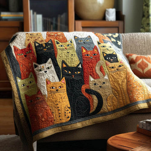 Cozy Cat Mosaic Quilted Blanket NCU0PTT2972