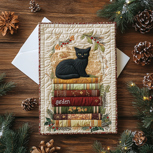 Cozy Cat Quilted Fabric Postcard NCU0DDK1921