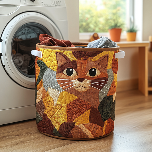 Cozy Cat Quilted Laundry Basket NCU0DDK604