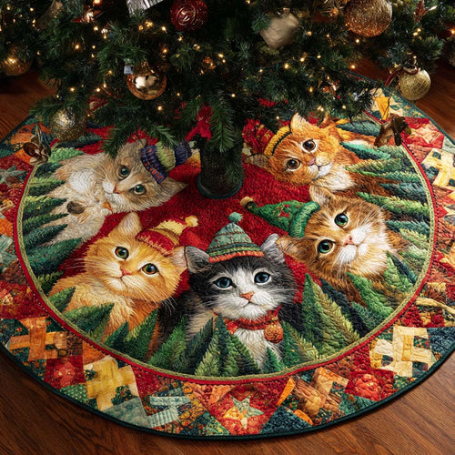 Cozy Cat Quilted Tree Skirt NCU0NXD1133