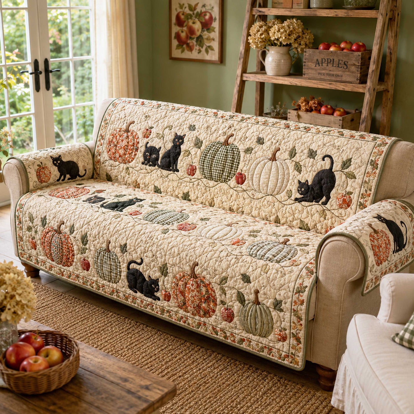 Cozy Cats Quilted Sofa Cover NCU0NTD2121