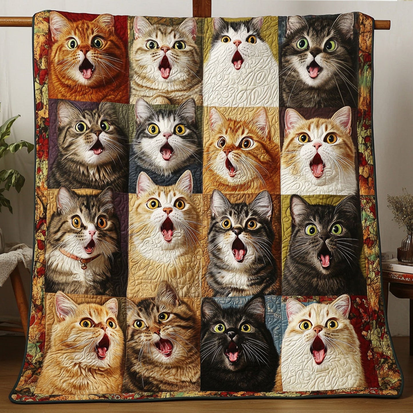 Cozy Catscape Quilted Blanket NCU0PT1885