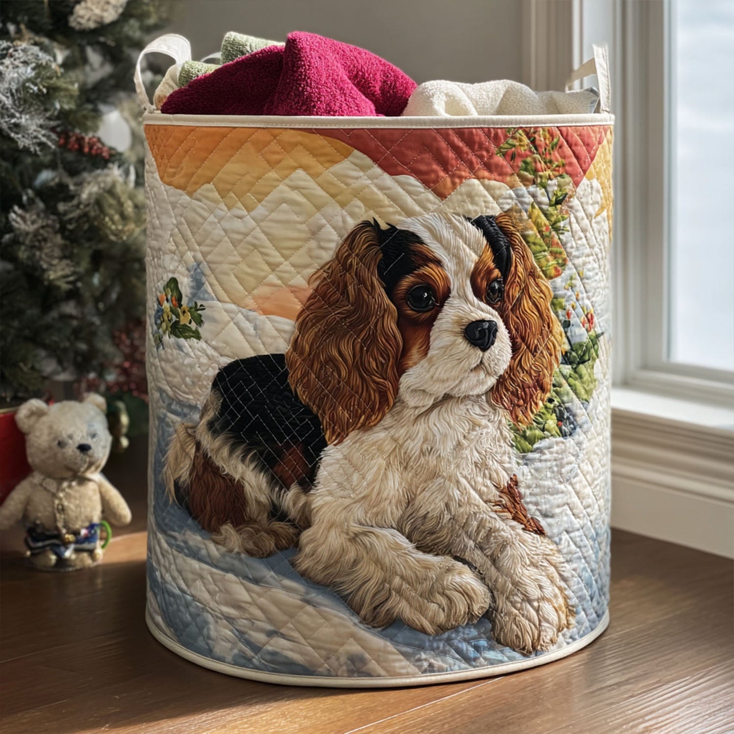 Cozy Cavalier Quilted Laundry Basket NCU0PTT1438