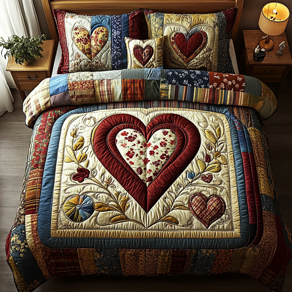 Cozy Charm 3-Piece Quilted Bedding Set NCU0NVH147