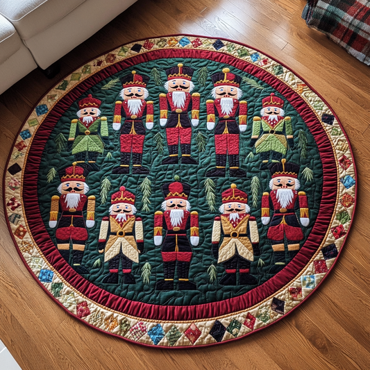 Cozy Christmas Cabin Quilted Round Mat NCU0DK1230