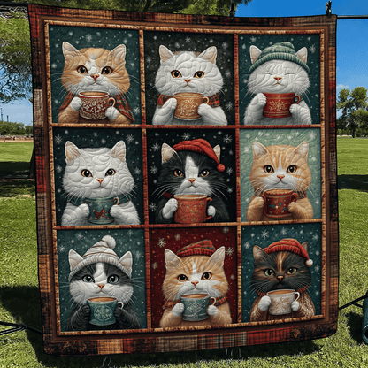 Cozy Christmas Cats Quilted Blanket NCU0TL1265