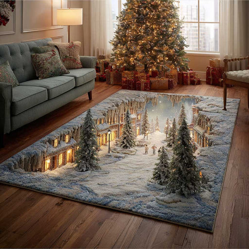 Cozy Christmas Scene Area Rug NCU0HTT131