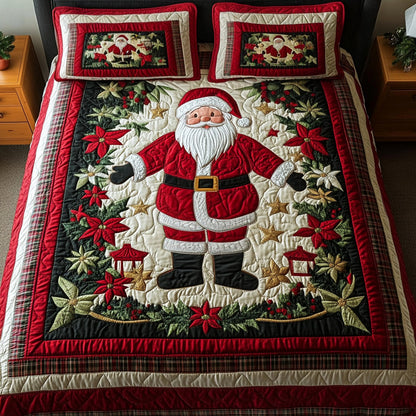 Cozy Claus 3-Piece Quilted Bedding Set NCU0VH816