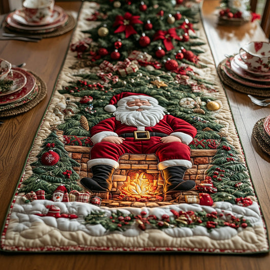 Cozy Claus Quilted Table Runner NCU0DV1056
