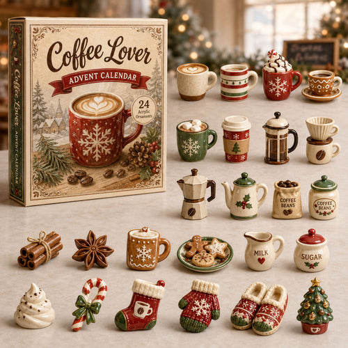 CHRISMAST KICKOFF 40% OFF - Cozy Coffee Lover Advent Calendar 2026 - 24-Day Festive Countdown, Acrylic Charms Blind Box - Gift For Coffee Lovers AC0TH157