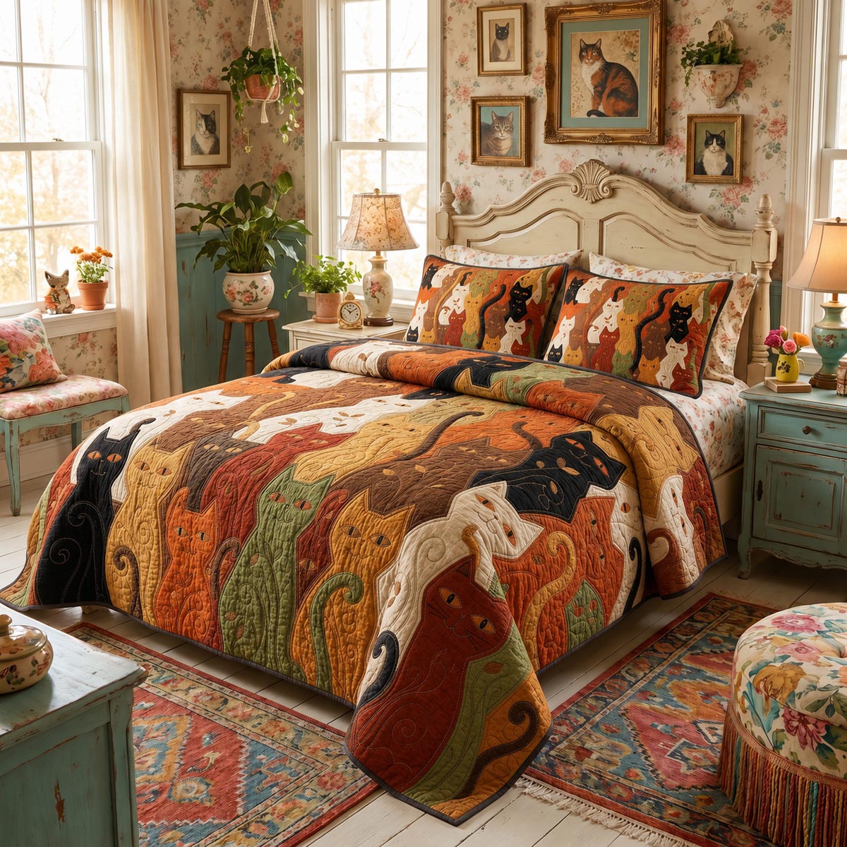 Cozy Companions 3-Piece Quilted Bedding Set NCU0DV2199