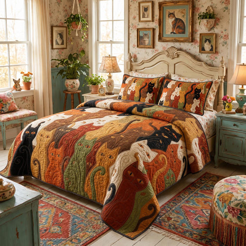 Cozy Companions 3-Piece Quilted Bedding Set NCU0DV2199