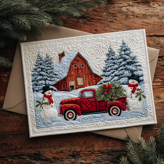 Cozy Countryside Quilted Fabric Postcard NCU0DDK1901