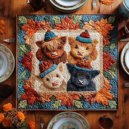 Cozy Cow Vibe Quilted Table Topper NCU0NNT1192