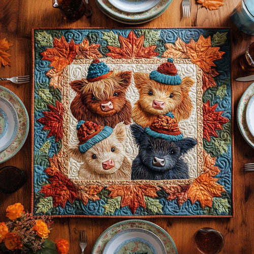 Cozy Cow Vibe Quilted Table Topper NCU0NNT1192