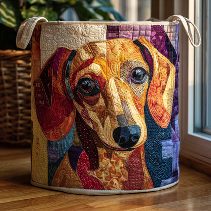 Cozy Dachshund Quilted Laundry Basket NCU0DV1634