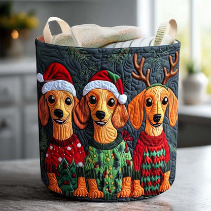 Cozy Dachshund Quilted Laundry Basket NCU0NNL070
