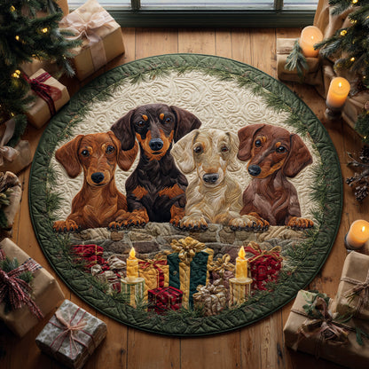 Cozy Dachshund Quilted Round Mat NCU0DV1248