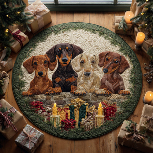 Cozy Dachshund Quilted Round Mat NCU0DV1248