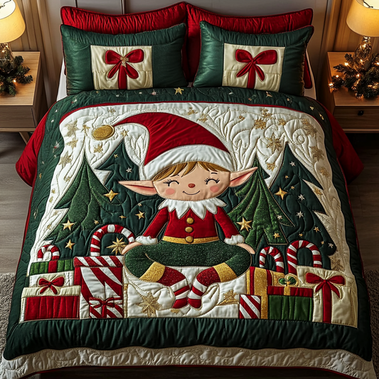 Cozy Elf 3-Piece Quilted Bedding Set NCU0VH489