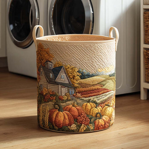 Cozy Fall Days Quilted Laundry Basket NCU0NTD034