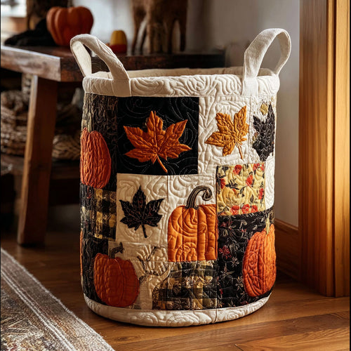 Cozy Fall Gathering Quilted Laundry Basket NCU0PTT3281