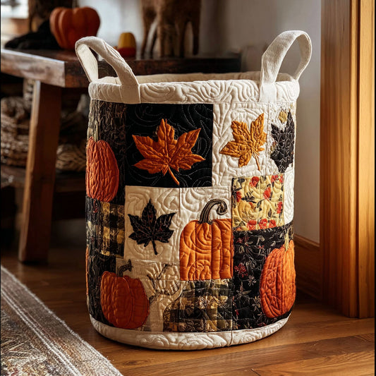 Cozy Fall Gathering Quilted Laundry Basket NCU0PTT3281