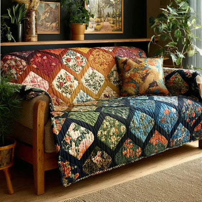 Cozy Floral Quilted Sofa Cover NCU0NNT2870