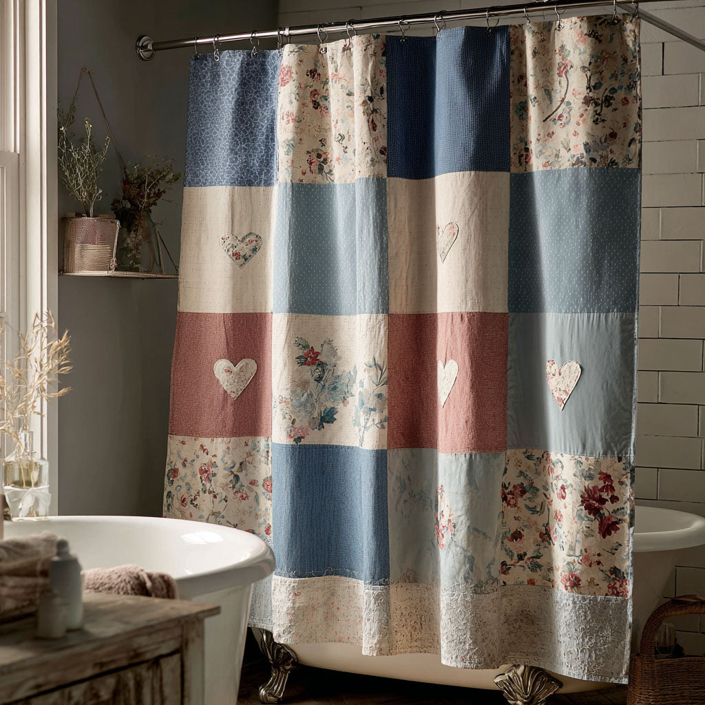 Farmhouse Patchwork Shower Curtain NCU0QN084