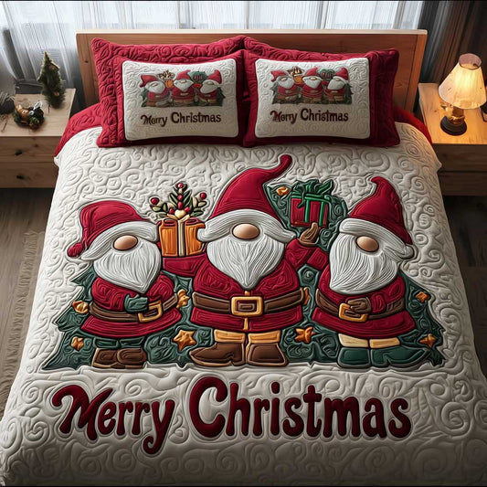 Cozy Gnome Haven 3-Piece Quilted Bedding Set NCU0HTT104