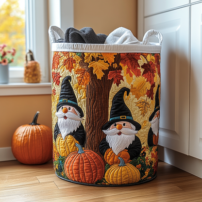 Cozy Gnome Quilted Laundry Basket NCU0DDK884