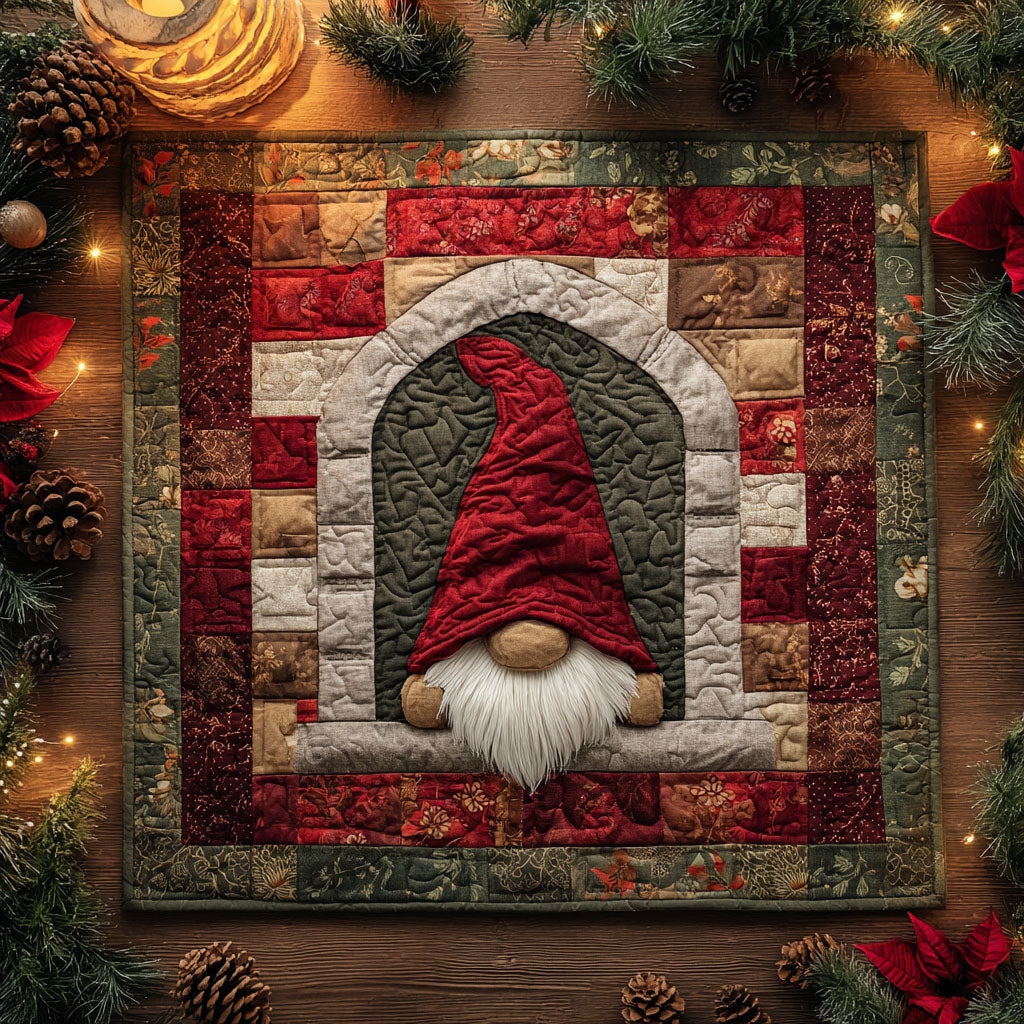 Cozy Gnome Quilted Table Topper NCU0NTV569