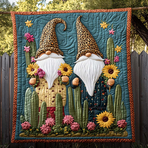 Cozy Gnome Village Quilted Blanket NCU0NXD058